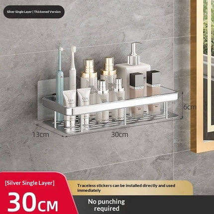 No-Drill Wall-Mounted Bathroom Shelf