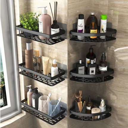 No-Drill Wall-Mounted Bathroom Shelf