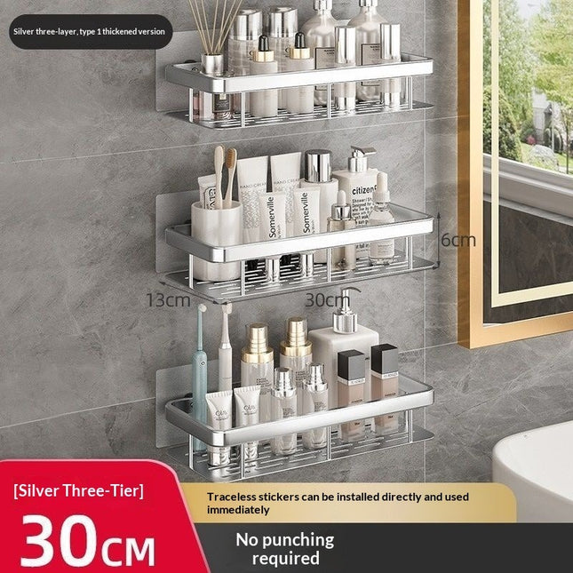 No-Drill Wall-Mounted Bathroom Shelf