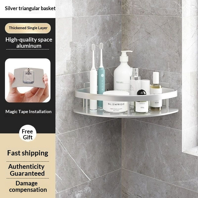 No-Drill Wall-Mounted Bathroom Shelf