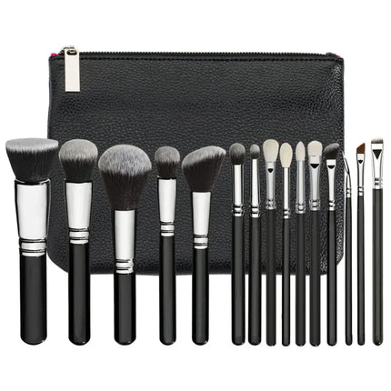 15-Piece Pink Rose Gold Makeup Brush Set