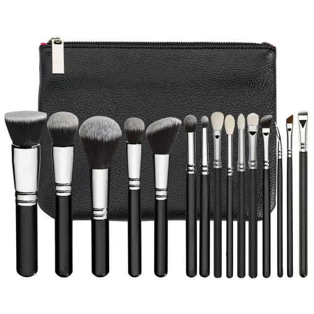 15-Piece Pink Rose Gold Makeup Brush Set
