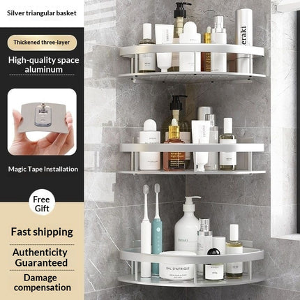 No-Drill Wall-Mounted Bathroom Shelf