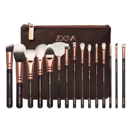 15-Piece Pink Rose Gold Makeup Brush Set
